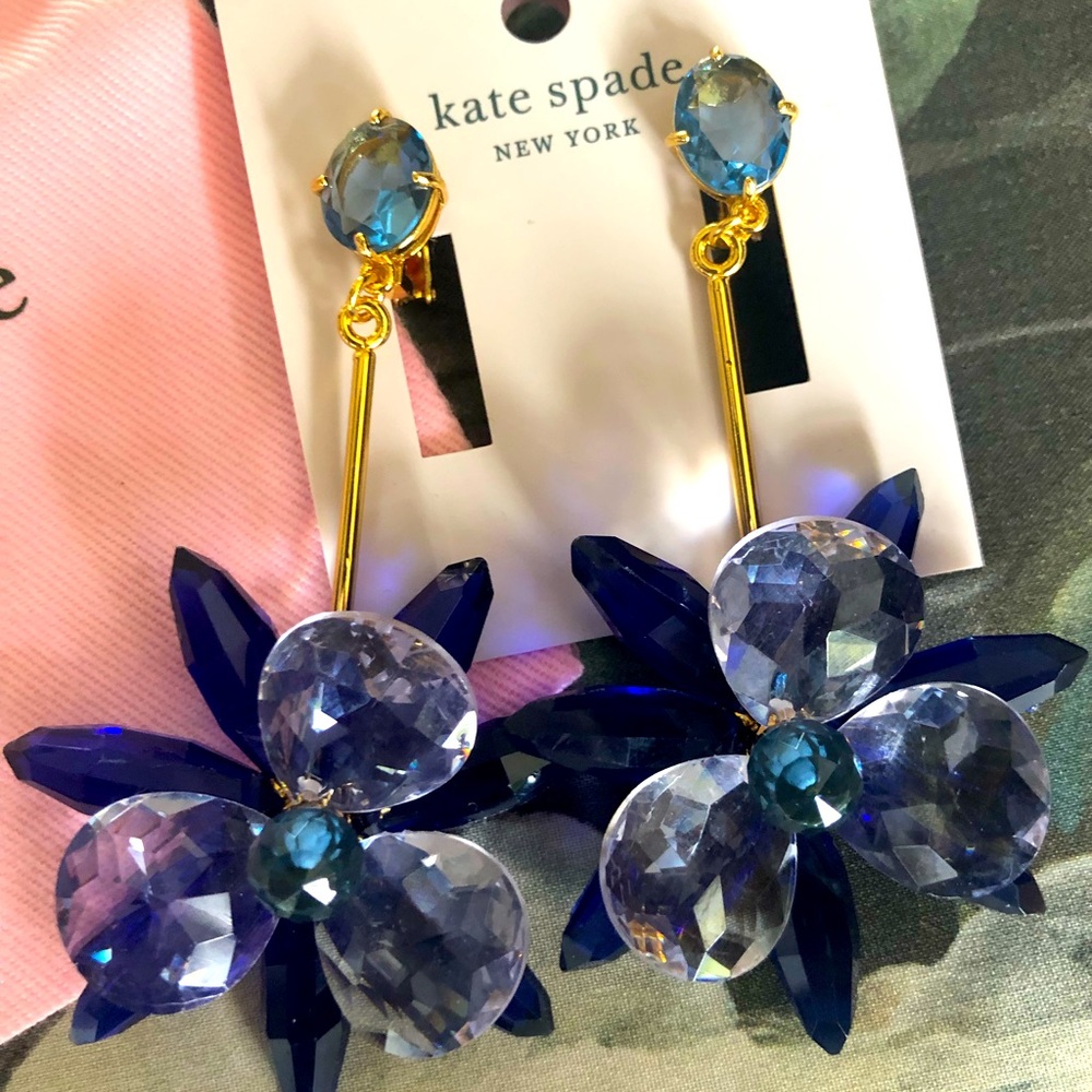 Kate Spade Blooming Brilliant Flower Earrings Blue